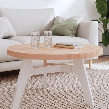 Tablero redondo de madera maciza de haya Ø80x4 cm Marrón