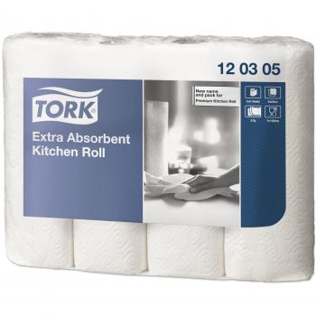 Tork 120305 Rollo de cocina ultrarresistente/Premium / 3 capas/Papel multiuso / 48 bobinas x 12,2 m de largo/color blanco