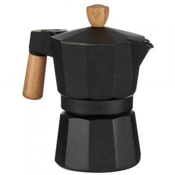 Cafetera Italiana KINVARA de Madera y Aluminio 150 ml (12 Unidades) - Cocina Tazas Marrón Negro