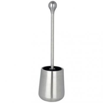 Wenko Nova Escobillero, Acero Inoxidable, Plata, 11.2x11.2x41 cm