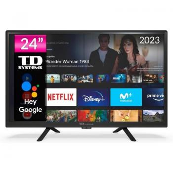 TD Systems PRIME24C14S 24 LED HD Ready Smart TV con Android 11, Control por Voz y Hey Google Official Assistant