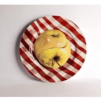 SELETTI Plato de Porcelana Blanco, H05VV-F G, tripolar, Ø CM.27 – Manzana