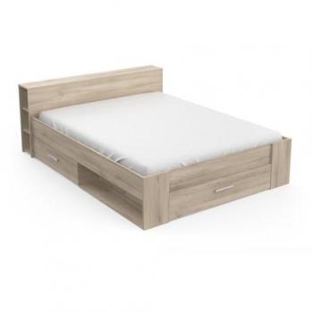 Cama matrimonial de 2 plazas con 3 cajones y 8 estantes - 160x200 cm - Pocket