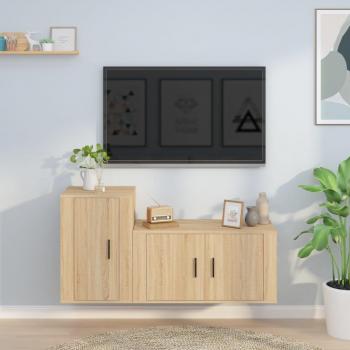 Set de Muebles para TV 2 Piezas en Madera Contrachapada Sonoma