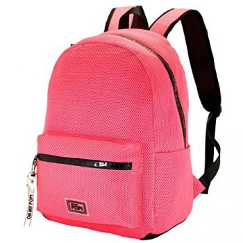 Mochila Mesh Fucsia Neon Oh My Pop, Adaptable a Carro, 30 x 44 cm, Capacidad 19.5 L