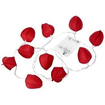 Finether-Guirnaldas de Luces （Forma de Flora,Luz Blanca y Cálida,Batería Cargada1.2m,Para Navidad,Halloween,Fiestas,Patios,Jardines y Casas）