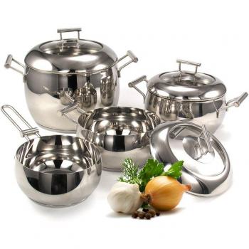 Batería de Cocina Nápoles 12 Piezas - Acero Inoxidable, Tapas de Vidrio, Fondo Termodifusor, Apta para Lavavajillas