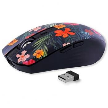 Ratón Inalámbrico Recargable Bluetooth T'nB Amazonia - Diseño Silencioso, Doble Modo, 1600 DPI, 6 Botones, Compatible con Windows, Linux y MacOS