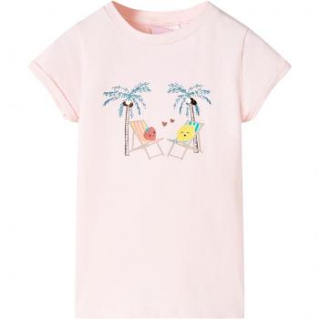 Camiseta infantil rosa suave 104