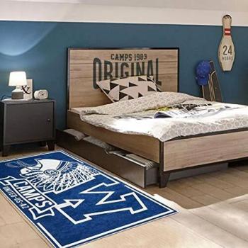 Alfombra Infantil Lavable 160x230 cm Azul Indian Camps de Poliéster