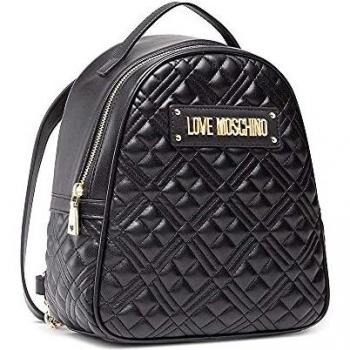 Mochila Acolchada Love Moschino con Logo para Dama en Color Negro