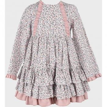 Vestido de niña de manga larga con volantes