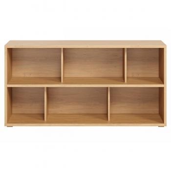 Estantería baja de madera clara de roble 140 cm EPURE