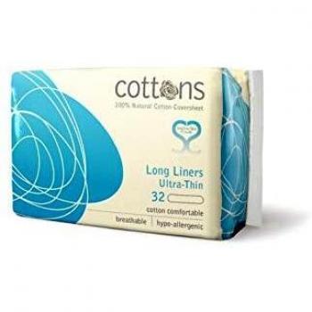 Cottons Extra Largo Salvaslip Algodón 100% - 32 Unidades