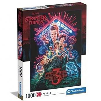 Clementoni- Stranger Things Puzle, Multicolor, Medium, 1000 pezzi
