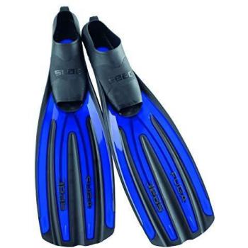 SEAC Aleta Fuga Fuga, Aletas de Buceo y Snorkel para Adultos con Zapatilla Cerrada, Fabricado en Italia, Azul, 46/47