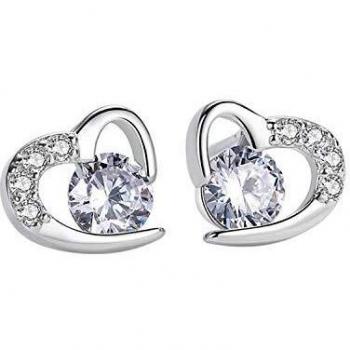 Pendientes Mujer, Amilril Amor Corazon Plata de Ley 925 Joyería, Regalos Navidad