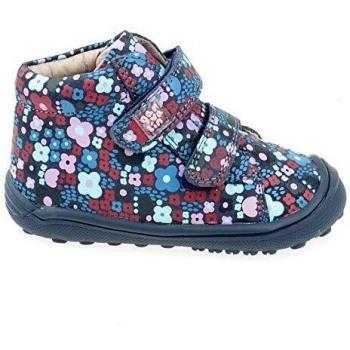 GARVALÍN 181300 Vaquero Flores - Bota Primeros Pasos de Piel con Velcro