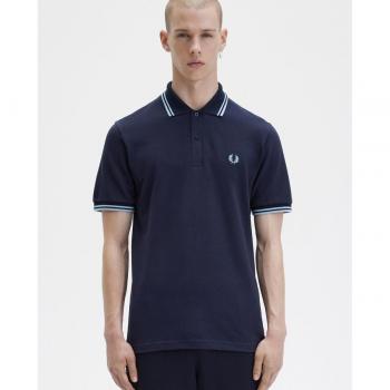 Fred Perry Men's Made in England Short Sleeve Piqué Polo Shirt - Twin Tipped Navy