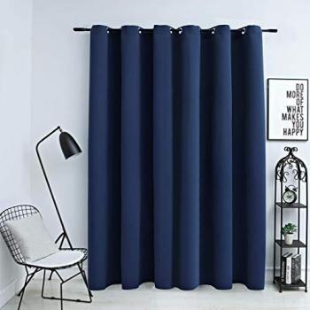 vidaXL Cortina Opaca con Anillas de Metal, 290 x 245 cm, Color Azul