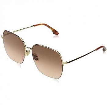 Victoria Beckham VB214SA Women's Square Metal Sunglasses - Gold with Acetate Arms