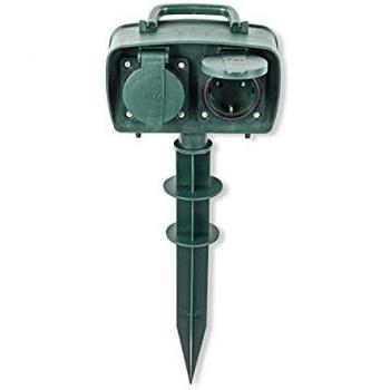 Nedis Regleta de Jardin 2 Tomas 1.5 m Verde
