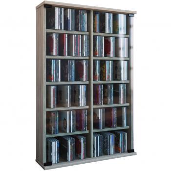 VCM Roma - Torre para CD/DVD, para 300 CDs, color Roble Sonoma, dimensiones 92x60x18 cm