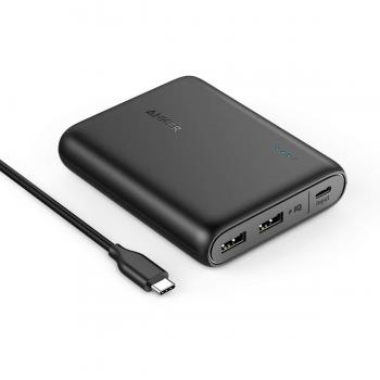 Anker [USB-C Input Only] PowerCore 13000 C-Compact 13000mAh 2-Port Ultra Portable Phone Charger Power Bank with PowerIQ and VoltageBoost Technology for Galaxy, MacBook, Google Pixel, and More