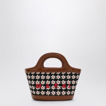 Marni Women's Black Micro Tropicalia Bag With Daisy Print in Red | BMMP0096U6P7944, Shoulder bag, Tropicalia Micro, Multicolor female, Size: ONE SIZE