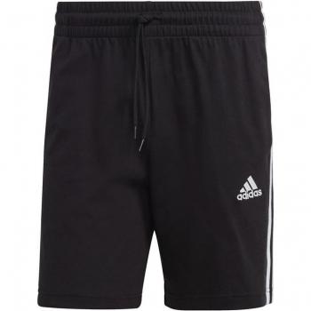 Pantalones cortos Adidas Essentials 3 Stripes SJ 7 para hombre en color negro y blanco
