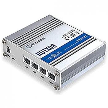 Teltonika RUTX08 Industrial Ethernet Router with Gigabit Digital I/O and USB RutOS, Grey