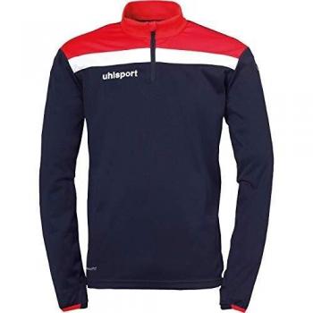 uhlsport Offense 23 Zip Top Camiseta 1/4 De Fútbol para Hombre, Azul Marino/Rojo/Blanco, 116