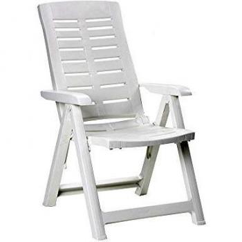 Sillon Plegable. Color: Blanco 60x61x109cm Modelo: MULTIPOSICIONNES PROGARDEN
