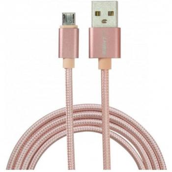 Eightt ECM-1P Cable USB 2.0 a Micro-USB Trenzado de Nylon 1m Rosa