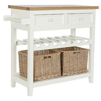 Consola Beige de Mimbre y Madera de Paulonia 88 x 38 x 80 cm