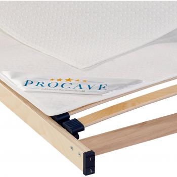 PROCAVE Protectores de Siesta para el Marco de Listones en Diferentes tamaños - Made in Germany | Almohadilla de colchón y Protector de colchón 90x200 cm | Transpirable - Antideslizante y Lavable