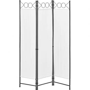 Biombo Separador de 3 Paneles Saragossa 171 x 120 cm Blanco Decorativo Interior
