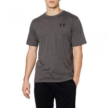Under Armour UA Sportstyle Left Chest Short Sleeve T-Shirt, Charcoal Medium Heather, Size: Large