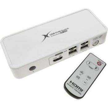 Conmutador KVM Uniclass HDMI USB2 Audio 1 a 2 CPU - BeMatik