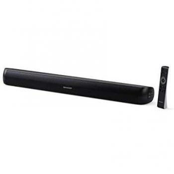 Sharp HT-SB107 2.0 Soundbar, 90W Small Wireless Bluetooth Soundbar for TV and Device Streaming with Aux, USB Playback, HDMI ARC /CEC & Digital Optical-in, Wall Mountable or Table Top Sound Bar - Black