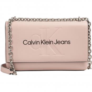 Calvin Klein Jeans Plain Shoulder Bag with Adjustable Strap, Pink, ONE SIZE