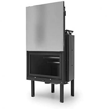 Estufa de leña moderna S 30.1 kW con hidroestufa y cassette para chimenea hogar