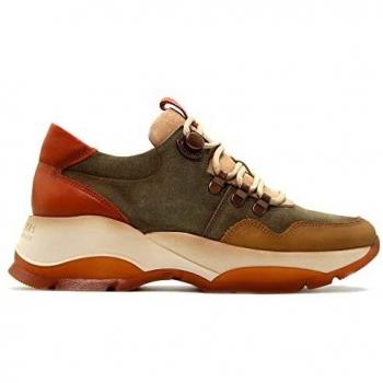 HISPANITAS - Andes CHI211888 Olive - Zapato Casual Tipo botín, Deportiva de Piel, Cordones, Suela de Goma, para: Mujer Color: Olive Talla:39
