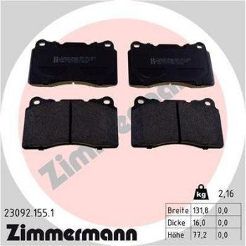 Pastillas de freno ZIMMERMANN 23092.155.1