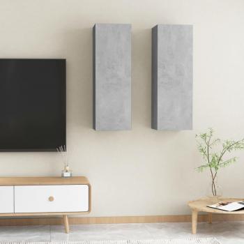 Mueble para TV vidaXL 2 uds contrachapado gris hormigón 30,5x30x90 cm