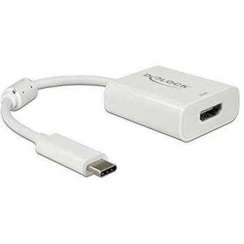 Adaptador USB-C a HDMI 4K 60Hz HDR - Delock 63937, 10 cm, Blanco