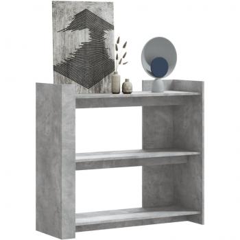 Mesa consola de madera de ingeniería gris hormigón 100x35x90 cm en multicapa