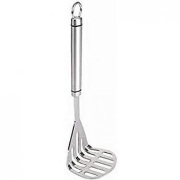 Machacador Profesional de Acero Inoxidable con Mango Ovalado - KitchenCraft, 7,5 x 7,8 x 26 cm, Garantía de 25 años