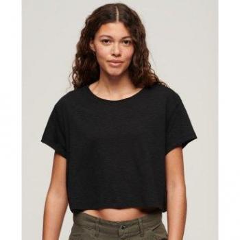 Camiseta corta holgada negro Superdry
