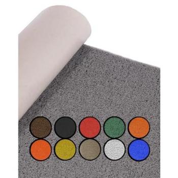 Felpudo de Rizos PVC Vinílico 1,22 x 2 m | Alta Resistencia y Calidad | Ideal para Entradas y Recepciones (Gris Sin Base)